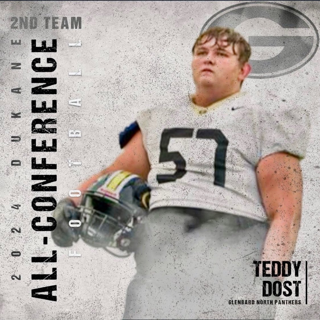 Ted_Dost's tweet image. Blessed to receive 2nd  team  DuKane all conference @CoachSaboFIST @FISTFootball  @GNfootball @PrepRedzoneIL @EDGYTIM @hddngemscouting @DeepDishFB