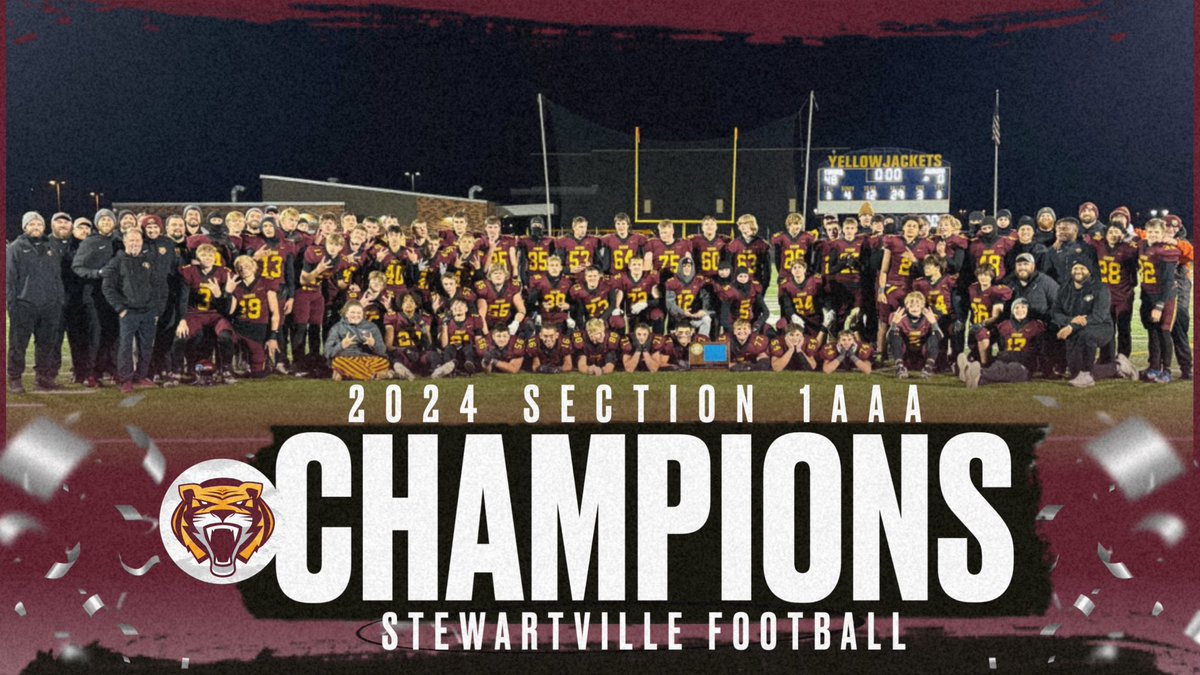 SECTION CHAMPS!!!

Another complete game SHUT OUT… Amazing performances from the Offense, Defense, and Special Teams! 💨💪

On to STATE! LET’s GO! 
#WaterIt #WhiteBelt #TigerPride