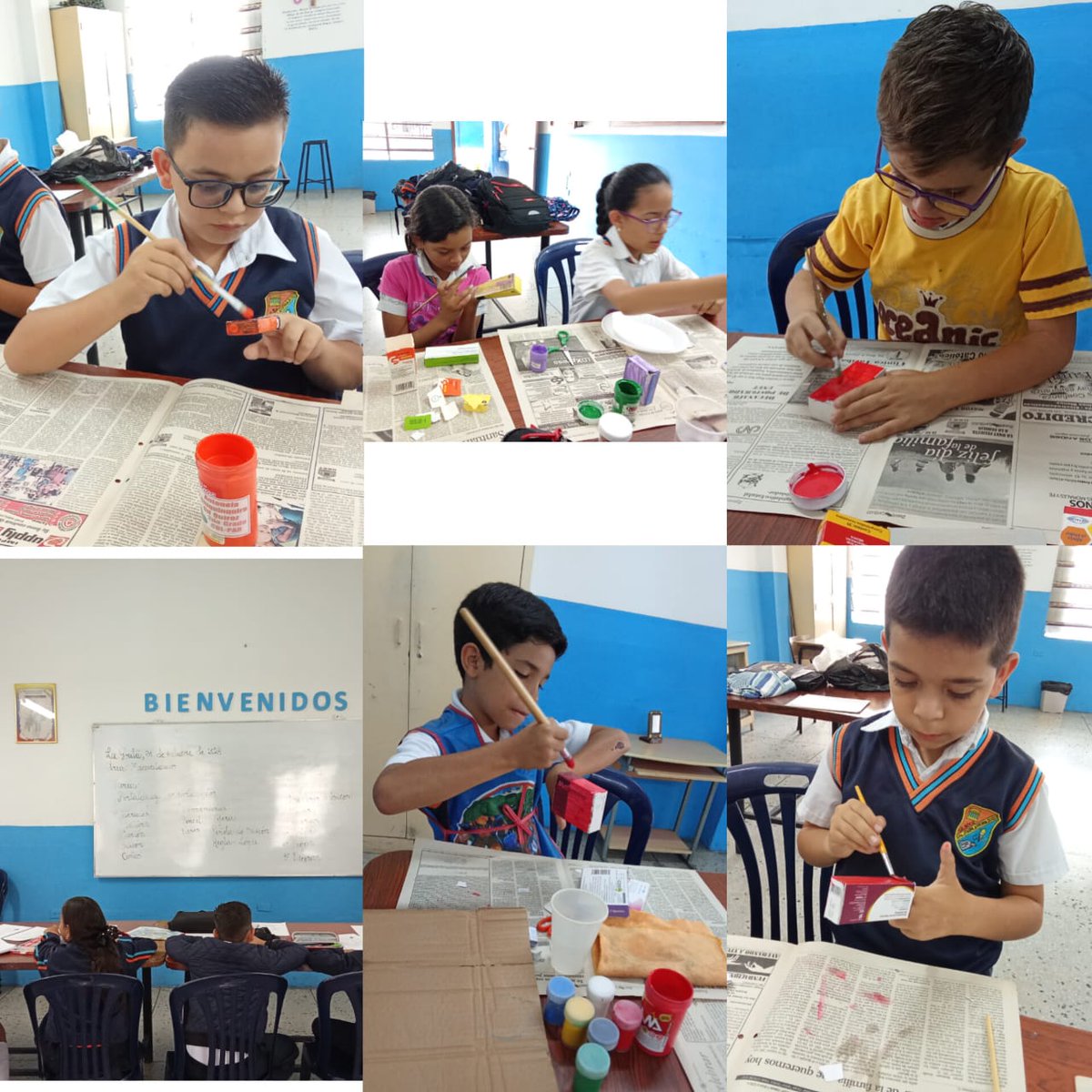Estudiantes de las escuelas: UEE La Granja y de la UEE Señorita Josefa Antonia Duque, inician sus actividades prácticas en el taller de manualidades, bajo la orientación de sus docentes de aula -taller, La Grita Municipio Jáuregui Estado Táchira.