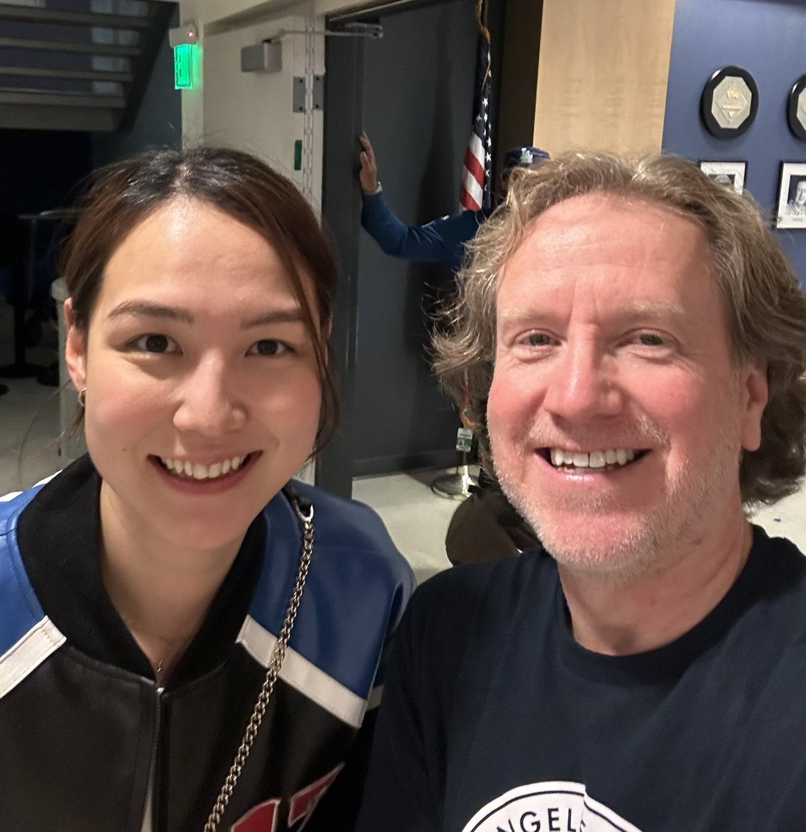 DieterRuehle's tweet image. Thrilled to meet Ohtani’s wife Mamiko and to see their dog Decoy today!