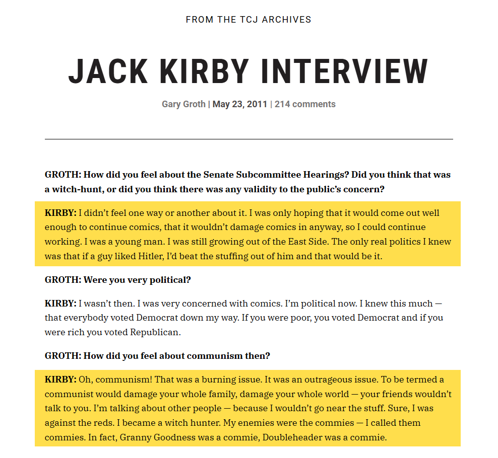 StevenWayneArt's tweet photo. @nostromulus @KirbyKrackleArt It's literally from the same interview as the first quote... https://t.co/tf1FVkwooG