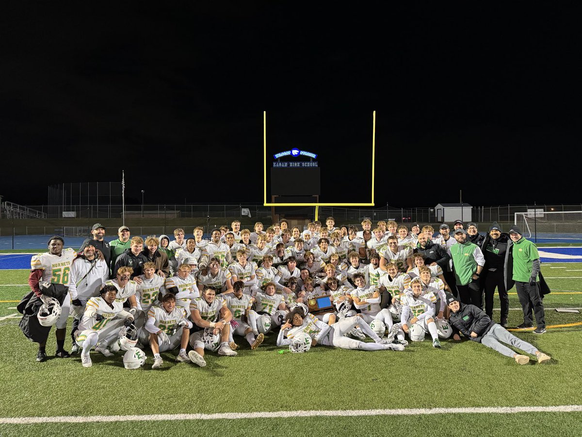 Section Champions!
#Hornets advance to the #mshsl State Football Tournament and will play Maple Grove Thursday at Park Center HS.