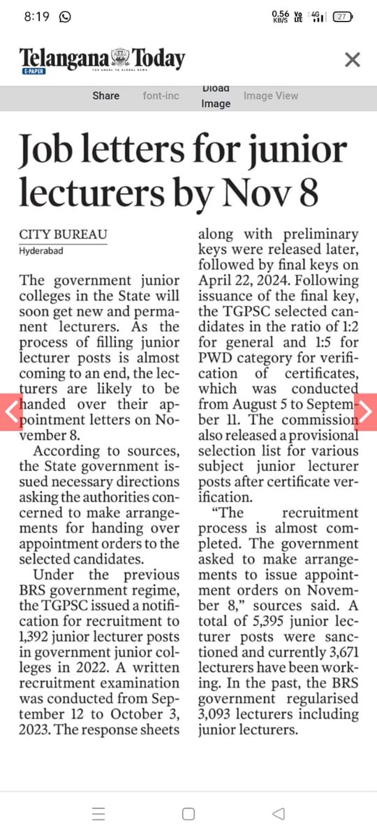 Great news! On NOV.8, coinciding with Honorable CM Revanth Reddy's birthday, the govt will issue appointment letters for JLs. Huge THANKS to all officials for their commitment to enhancing education
<a href="/revanth_anumula/">Revanth Reddy</a> <a href="/KomatireddyKVR/">Komatireddy Venkat Reddy</a> <a href="/OffDSB/">Sridhar Babu Duddilla</a> <a href="/Ponnam_INC/">Ponnam Prabhakar</a> <a href="/TelanganaCMO/">Telangana CMO</a> <a href="/LVReddy73/">L Venkat Ram Reddy</a>