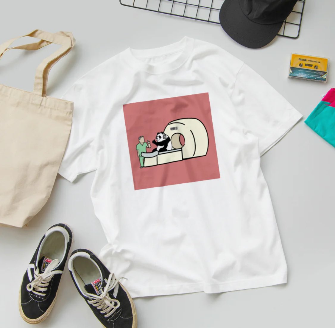 こんな事もあろうかとパンダがMRI検査受けてるグッズ作っておきました。