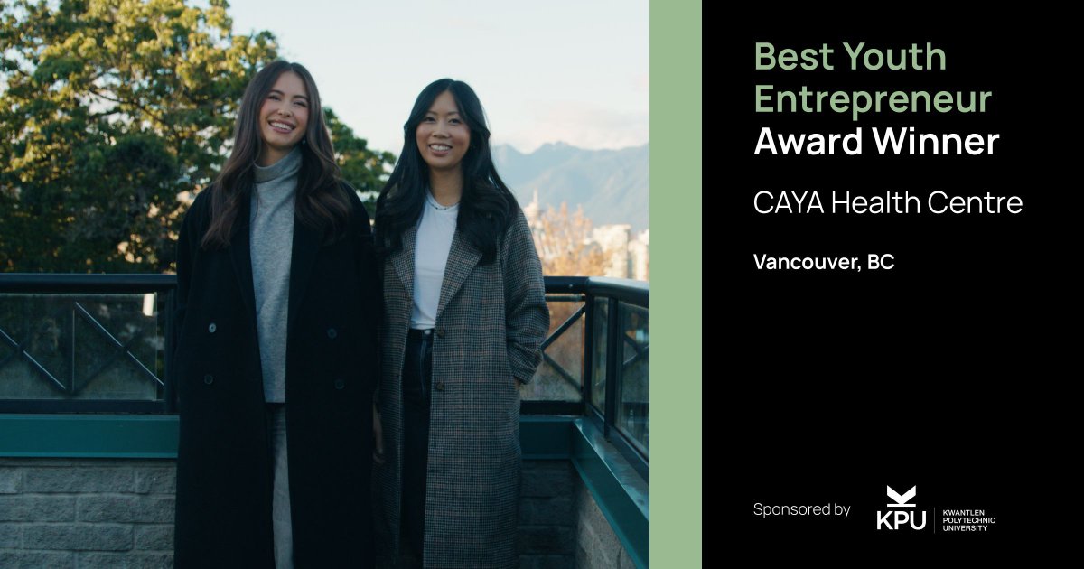 Congratulations to this year's Best Youth Entrepreneur Award winner, Vancouver’s CAYA Health Centre.

This award, presented by <a href="/KwantlenU/">KwantlenU</a>, spotlights the next generation of business leaders who have taken the entrepreneurial plunge at a young age.