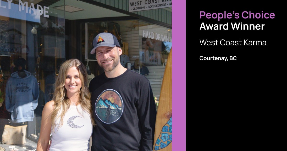 Congratulations to this year’s People’s Choice Award winner, Courtenay’s West Coast Karma. 

This unique award category is presented to a BC-based small business that has demonstrated the unwavering and loyal support of their community.