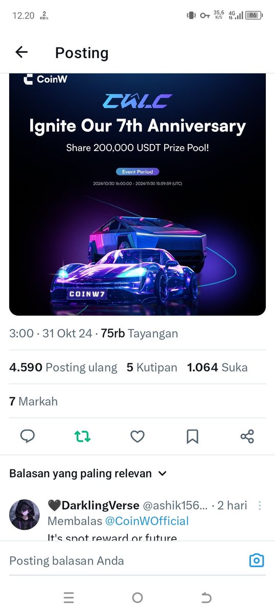 telbangtinggi's tweet photo. @VivianGems @CoinWOfficial https://t.co/hQXqs0v3CJ