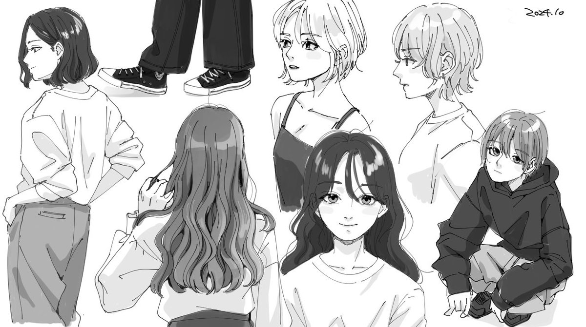 10月のスケッチ達✍🏻苦手な角度を練習しました。 