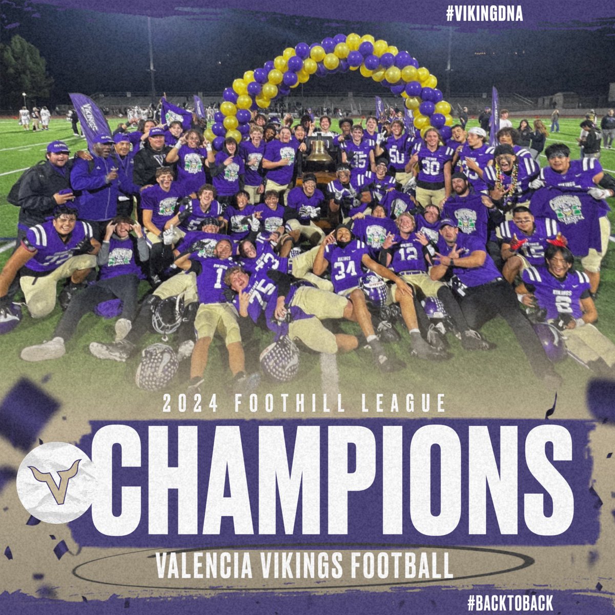 VHSVikingsFB's tweet image. 2024 Foothill League Champions

#BackToBack x #VikingDNA