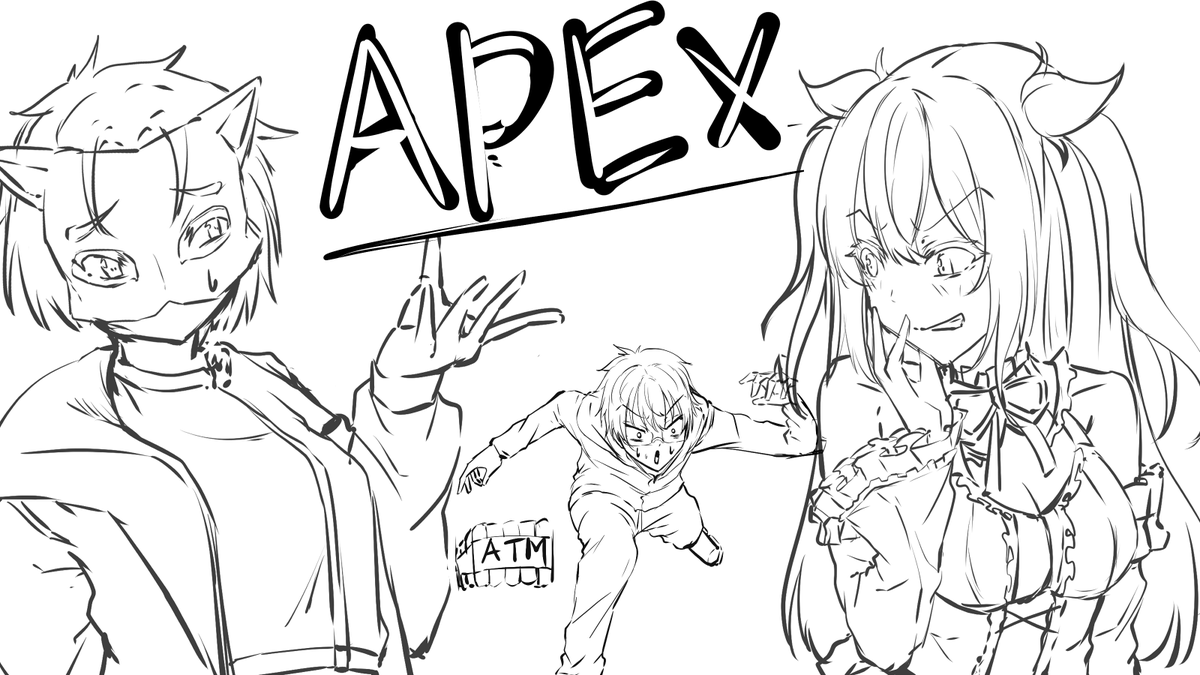 #イラスト 
サムネイル下書き描いた
普段こんな感じで遊んでいます、完成楽しみにいてね! 