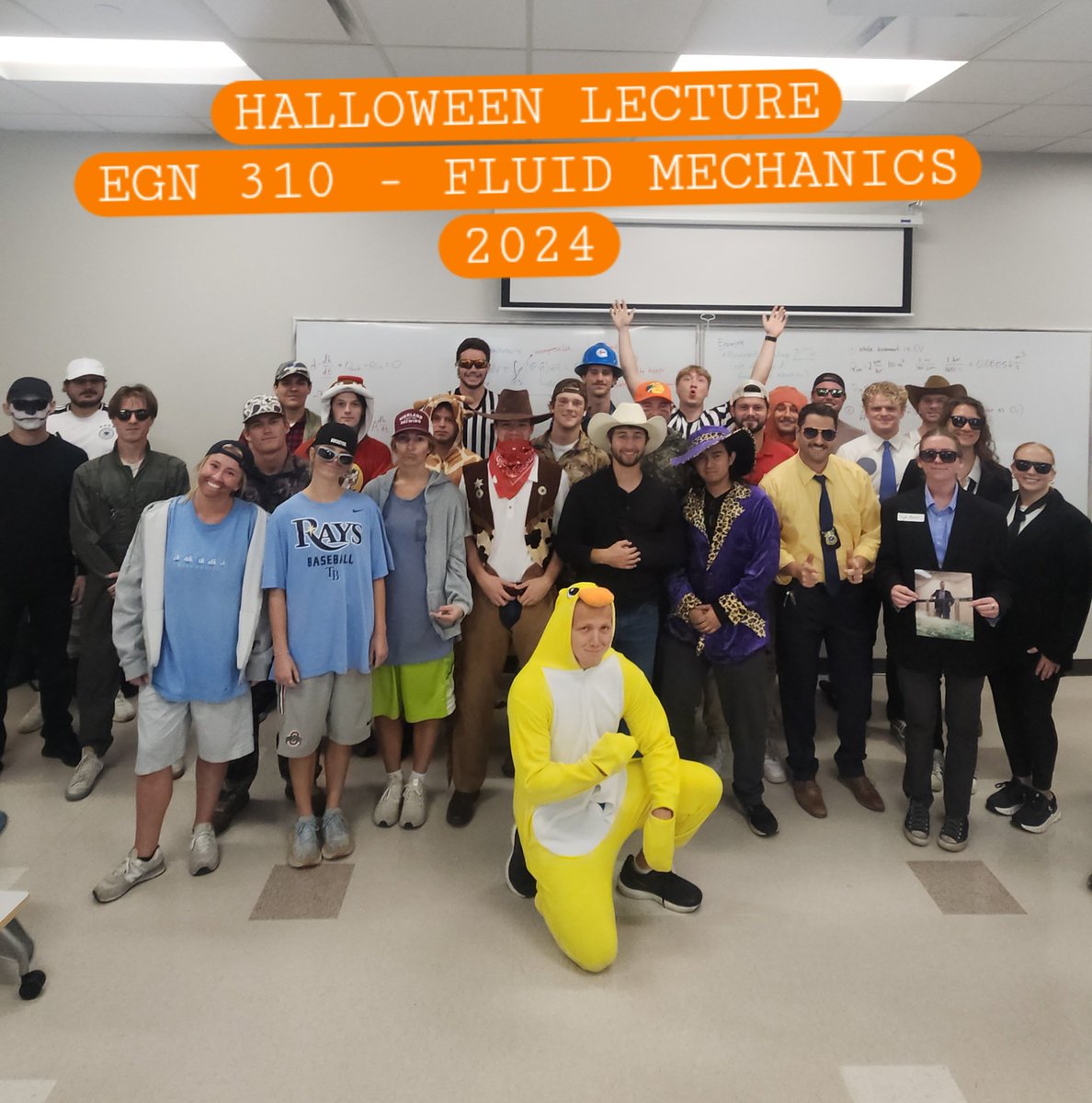 CAN YOU FIND DOUG, from Liberty Mutual?! In the annual Halloween party/lecture in Fluid Mechanics at UNCW