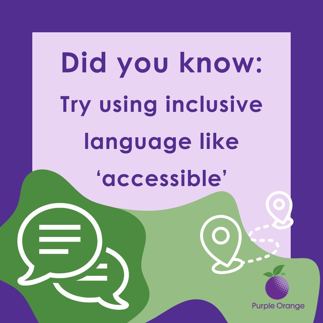 🔍 Weekly Highlight: Use "accessible" instead of "disabled" for amenities. Say "accessible toilet" not "disabled toilet."
Learn more: buff.ly/3BBtyzu

Let’s promote accessibility through our language.
#InclusiveLanguage #DisabilityAdvocacy #LanguageMatters