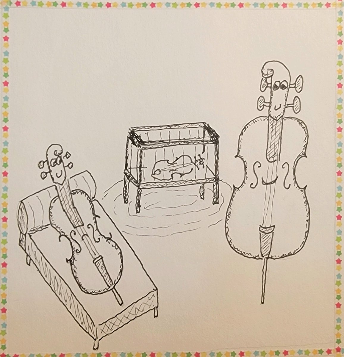 Violin = Inktober Day 30. Ok I'm a few days late :). Perseverence is key! #inktober #inktober2024 #inktober2024violin