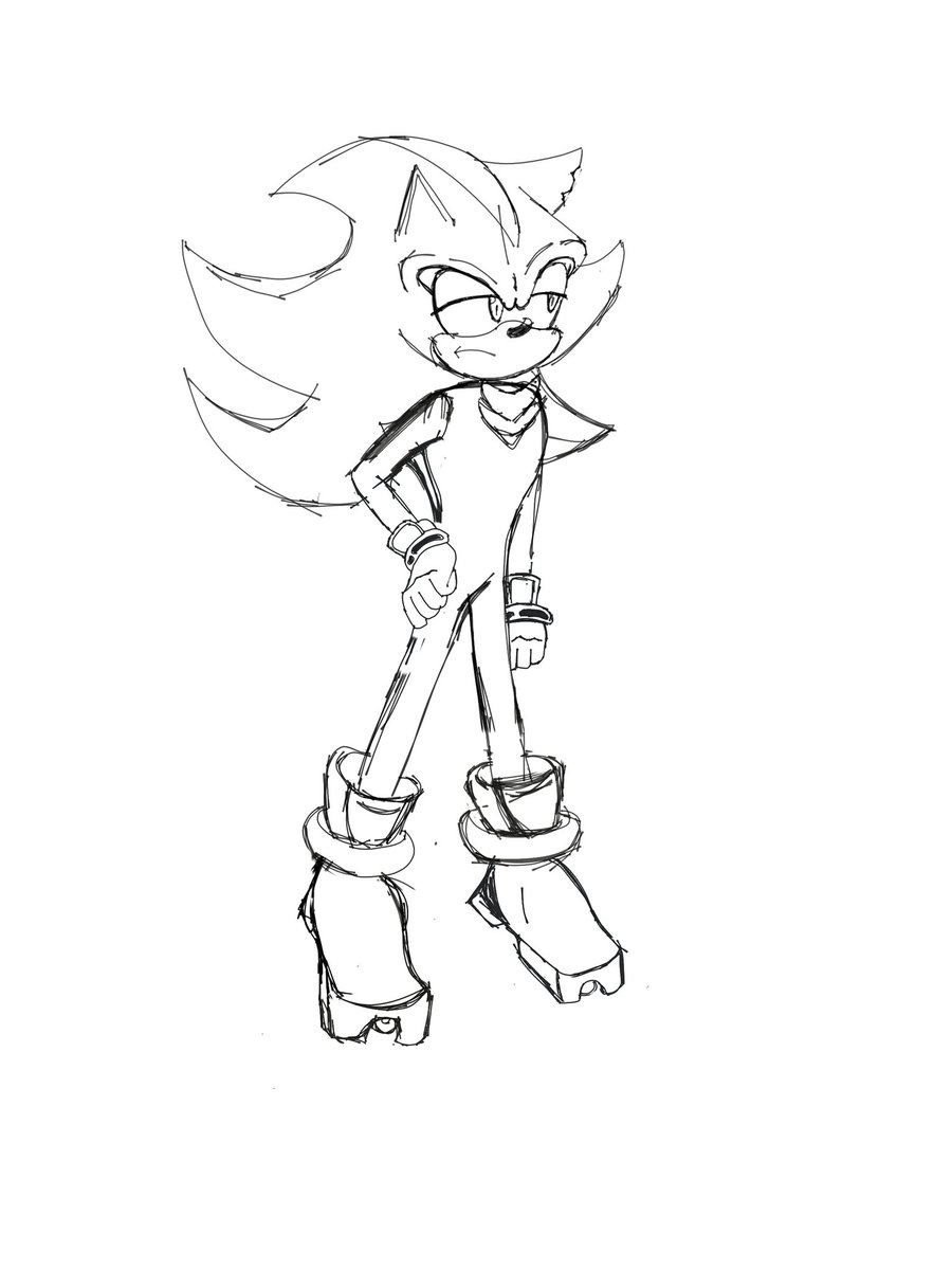 Un dibujo random de Shadow (no sé dibujar el mechon de pelo de Shadow 😔)