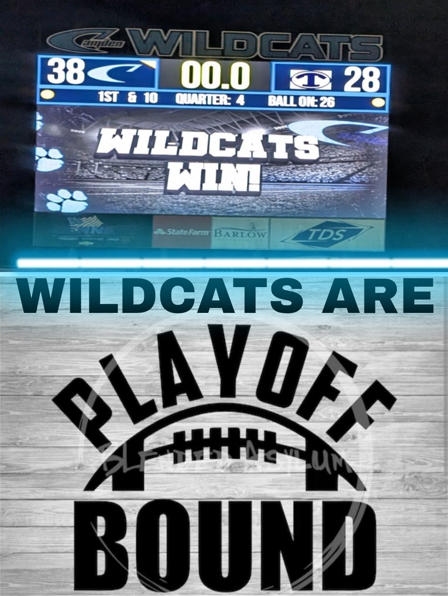 The Wildcats are playoff bound!

#ForC🐾mden 

<a href="/COACH217ROLAND/">Travis Roland</a>
<a href="/QBOCCoachAlford/">Grant Alford</a>
<a href="/Coach_JT12/">JT</a>