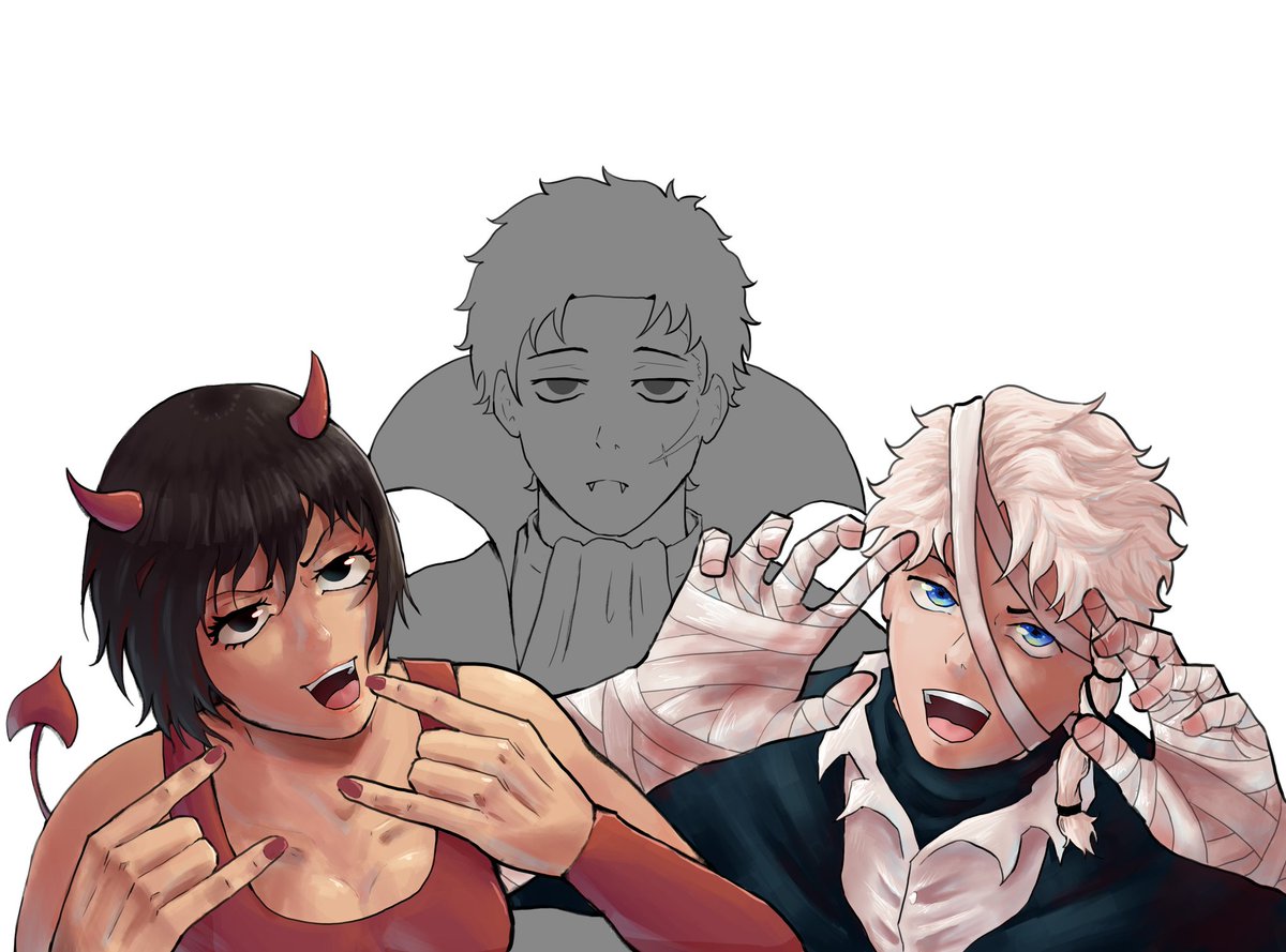 Hakuri done!! 
The Halloween drawing is arriving two days later