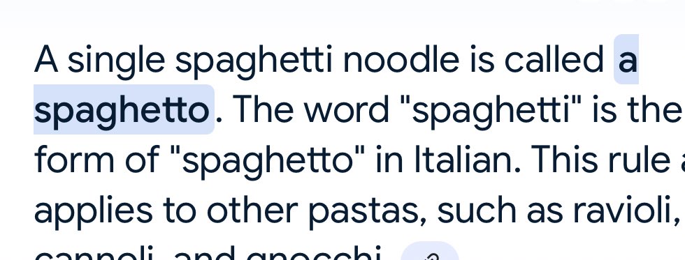 McJesse's tweet image. I just learned one piece of spaghetti is called a spaghetto. I feel like I’m hallucinating.