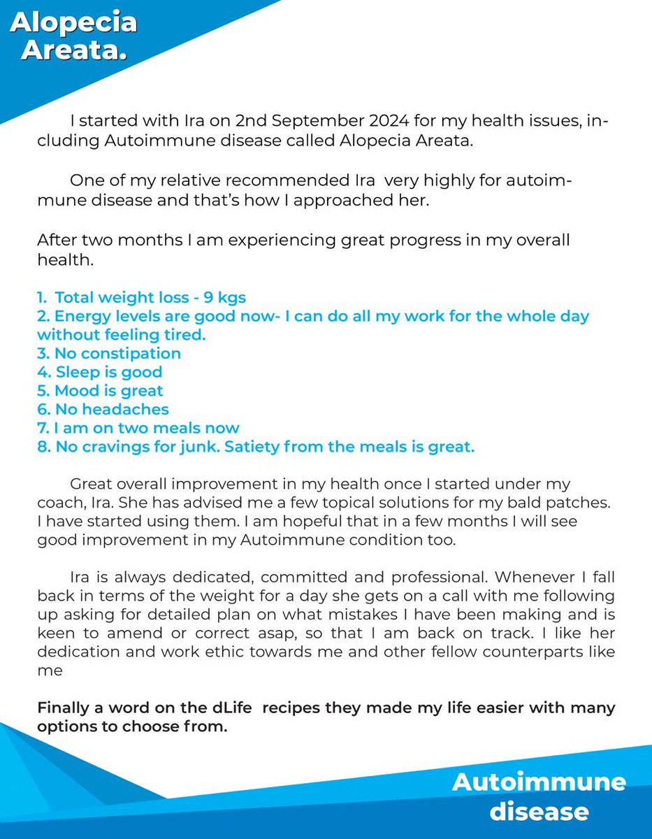 #ClientProgress 60 days #Feedback.

No amount of pills can bring such improvements in overall health and well being in just 60 days. Understanding and working on the root cause alone can achieve long-term outcomes like these. 

All previous issues like constipation, poor sleep,