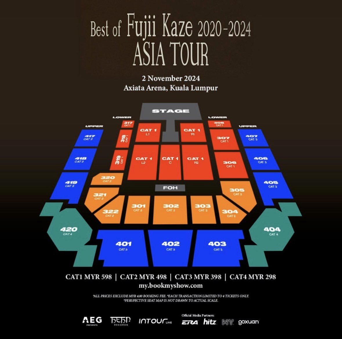 iamdiandra's tweet photo. 3x Fujii Kaze CAT 3 Tickets for sale for tonight’s show! Section 403. DM me your best price if interested. Tak dapat pergi last minute ☹️☹️

He’s so good - if y’all have been contemplating whether or not to go, take this as your sign! ❤️‍🩹 https://t.co/P47Q4FY8eM