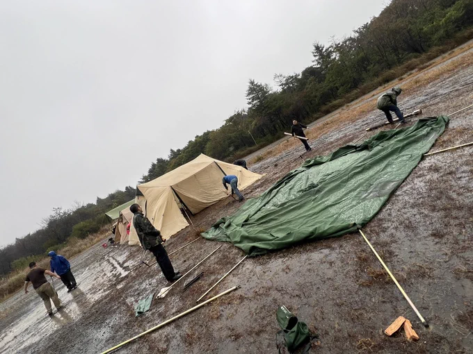 ウッドの会の洗練をうけております雨やんだやんだ!行くぞ(止んでない(豪雨 #ウッドの会 