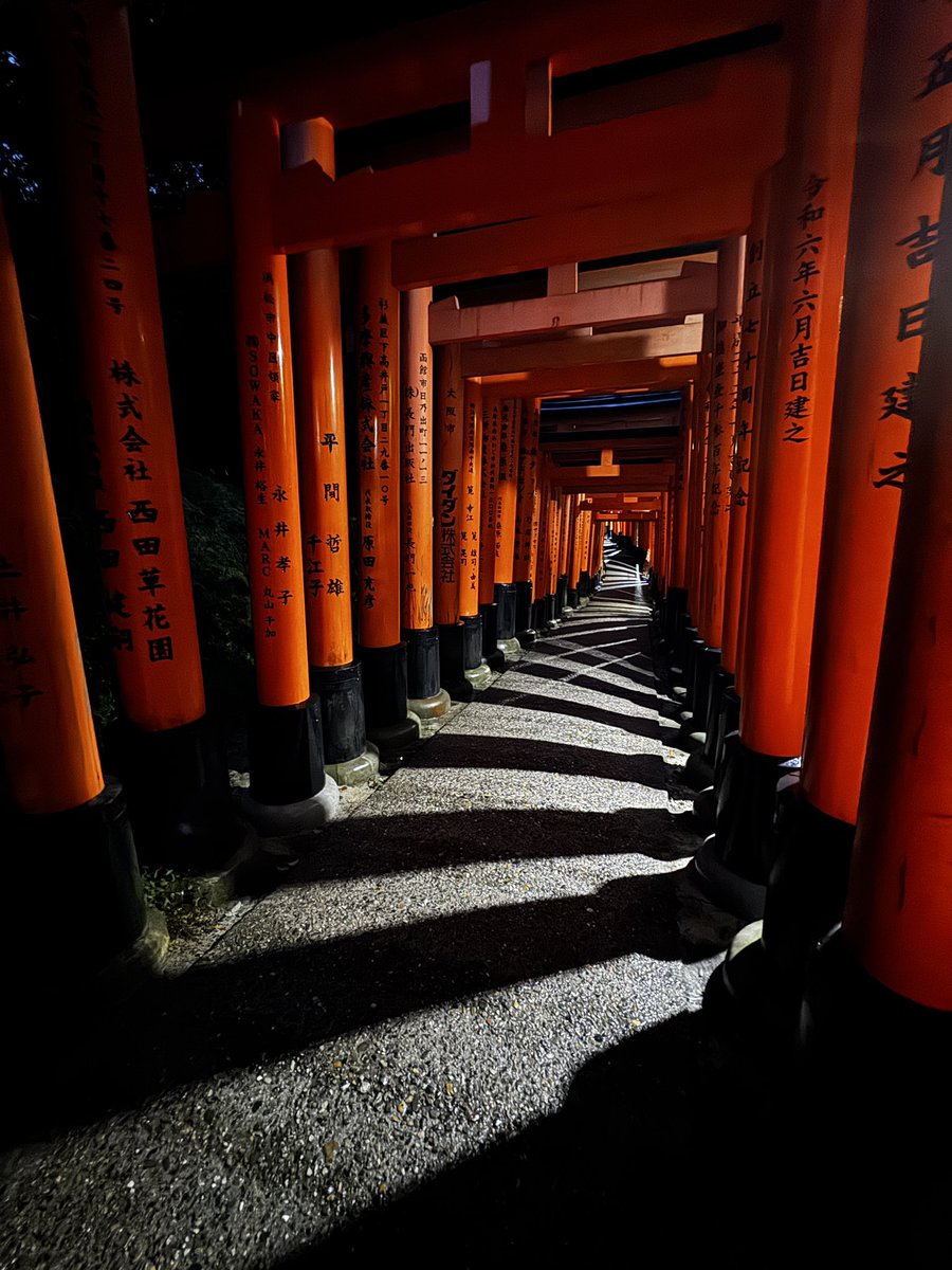 foresth915's tweet image. Fushimi Inari by night ⛩️⛩️⛩️
#fushimiinari #torii #nightphotography #kyoto #soryu #windgodthundergod