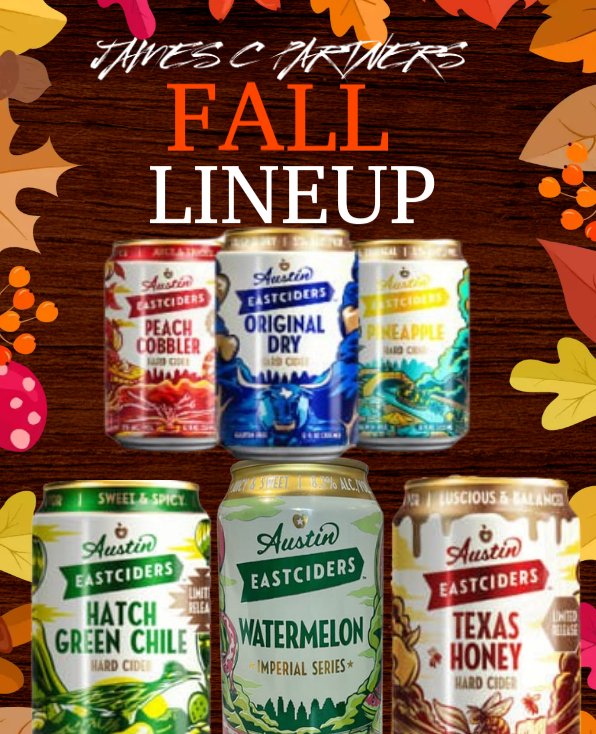 today.....
#AUSTINEASTCIDERS 
#PEACHCOBBLER 
#NOVEMBER
