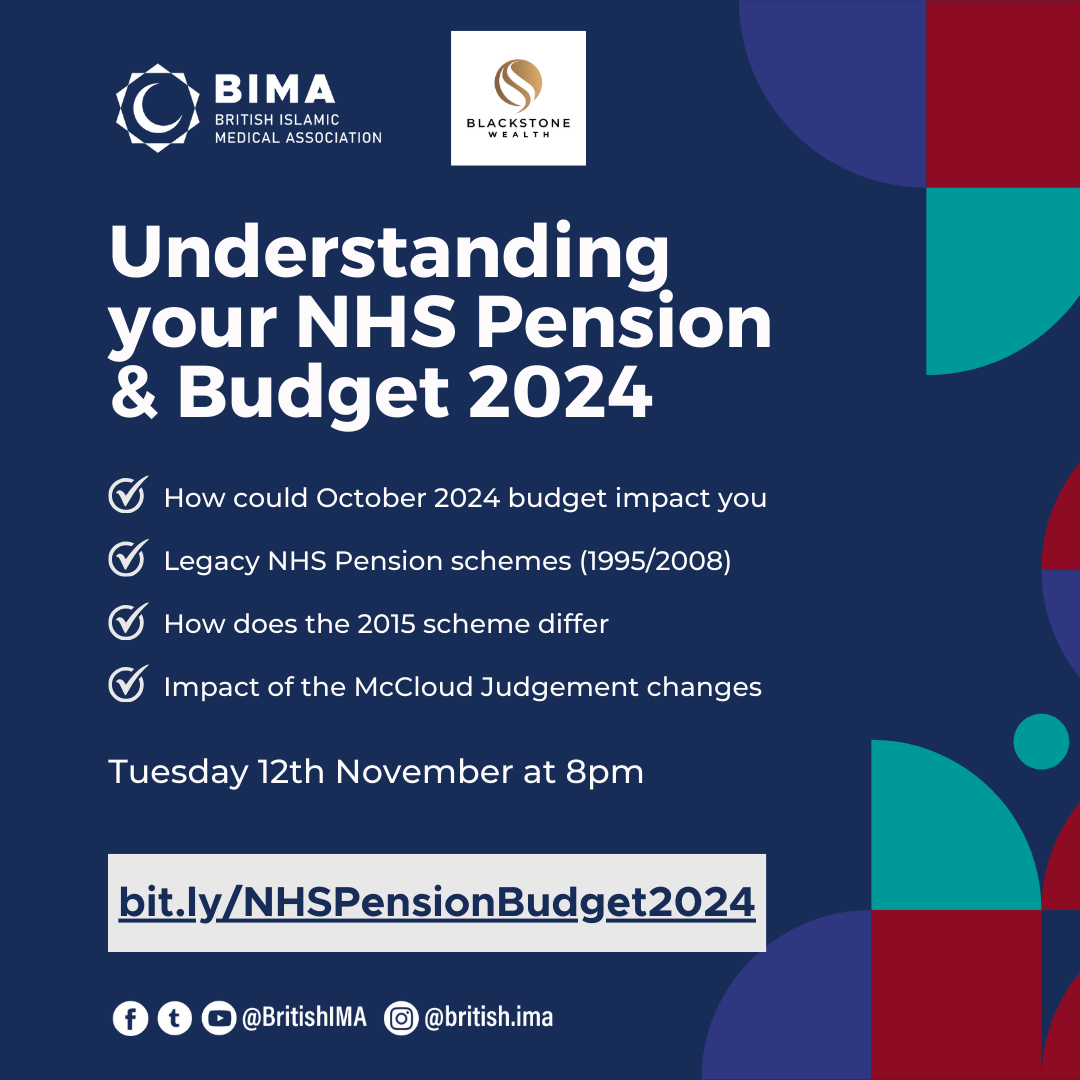 Understanding your NHS Pension &amp; Budget 2024

Unravel the complexities of the NHS Pension, delivered by Chartered Financial Planner and Founder of Blackstone Wealth, Anwar Hussain. 

📅 12th Nov 2024
🕗 8 pm
🖱️Online
📝Register now for free

eu1.hubs.ly/H0dqV-M0