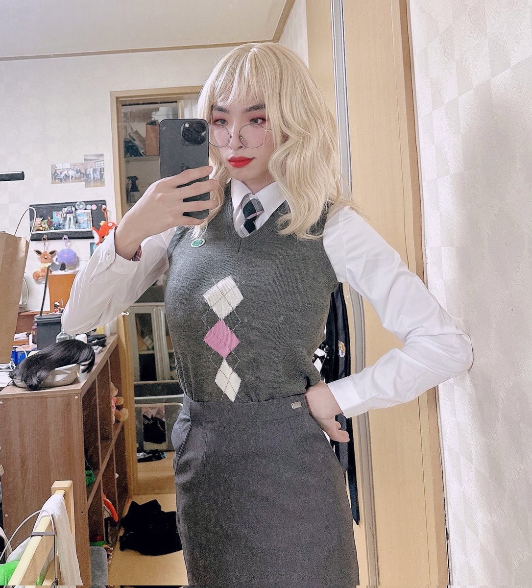 #여장 #cd #교복 #금발