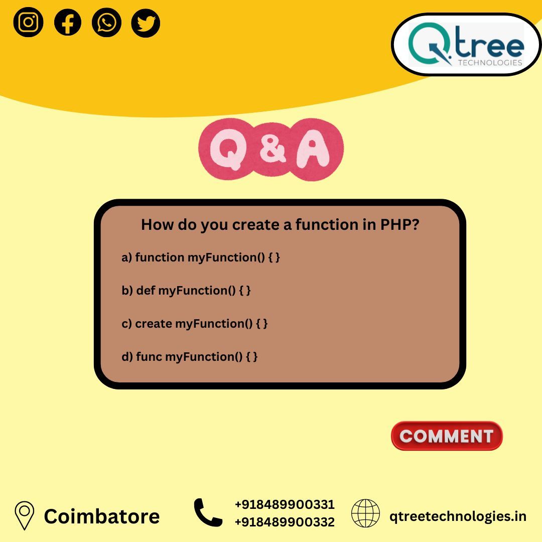 Qtreetech's tweet image. PHP is a server scripting language, and a powerful tool for making dynamic and interactive Web pages. We provide online & offline
classes with placement and real time projects.
Call us at 8489900331 Or Mail to info@qtreetechnologies.com
#qtreetechnologies #phpcourse