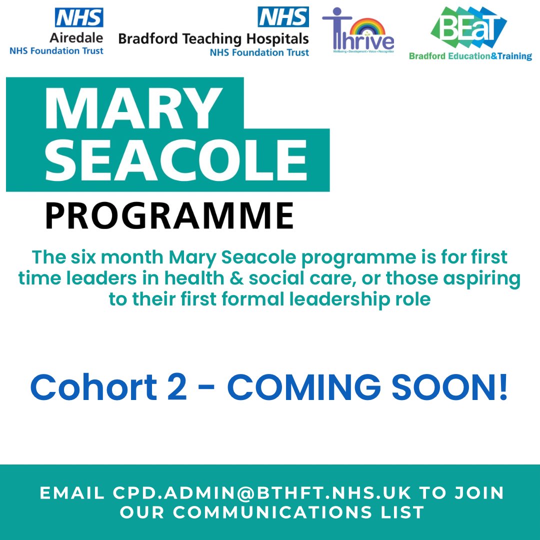The CPD Team (@bthft_cpd) on Twitter photo This week we launched Cohort 1 of our Mary Seacole Programme! 28 <a href="/BTHFT/">Bradford Teaching Hospitals NHS FT</a> staff in positions of leadership were welcomed at our launch event.
If you would like to be first in the queue to receive details about Cohort 2, email CPD.admin@bthft.nhs.uk This week we launched Cohort 1 of our Mary Seacole Programme! 28 <a href="/BTHFT/">Bradford Teaching Hospitals NHS FT</a> staff in positions of leadership were welcomed at our launch event.
If you would like to be first in the queue to receive details about Cohort 2, email CPD.admin@bthft.nhs.uk
