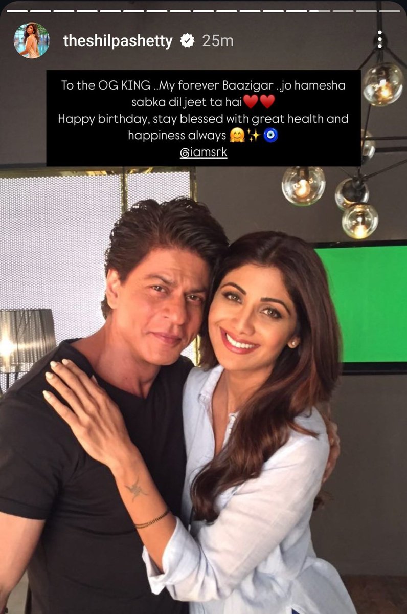 SRKianSwapon's tweet photo. Shilpa Shetty wishes the OG King for his birthday. 
#HappyBirthdaySRK https://t.co/dwXMXGJRe7