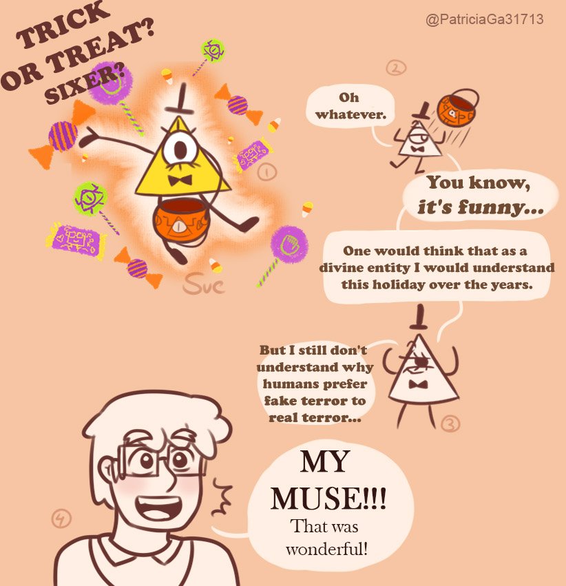 PatriciaGa31713's tweet photo. TRICK OR TREAT!!🍫🍬🎃👻
I finished it late, but I did it with love ❤️ #billford #BillCipher #StanfordPines https://t.co/n6aS9wwwSl