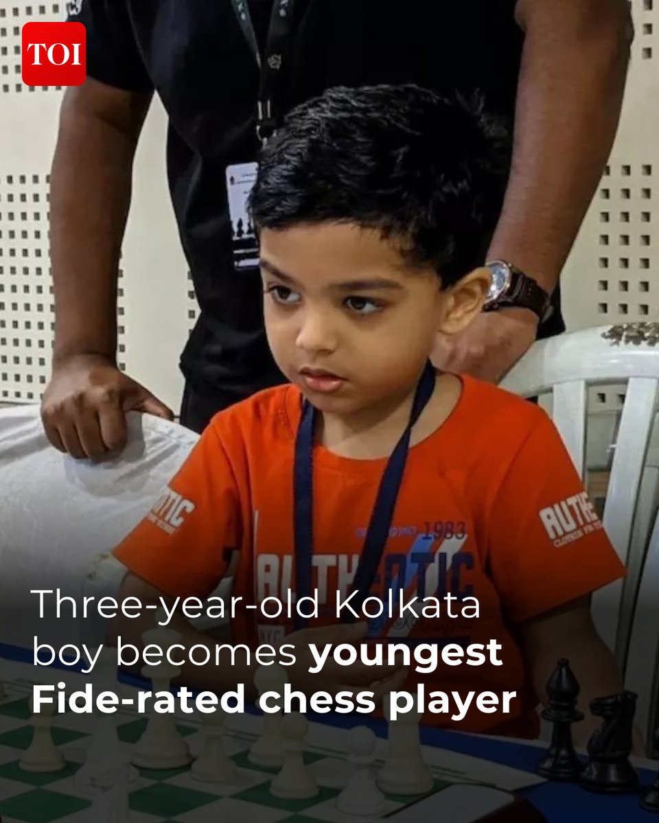 timesofindia's tweet image. #Kolkata kid #AnishSarkar entered the record books by becoming the youngest rated chess player in history at just three years, eight months and 19 days. 

He surpassed the previous record set by Tejas Tiwari, who had become the youngest Fide-rated player at five years.

Know…