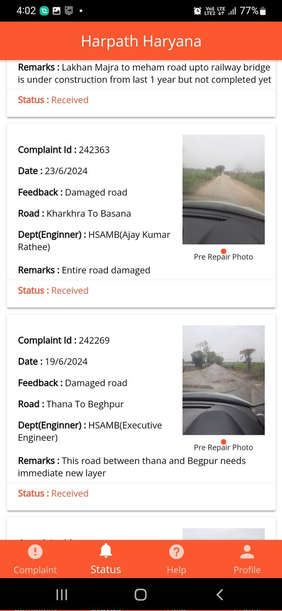 Harpath - Haryana Road Complaint App tweet media