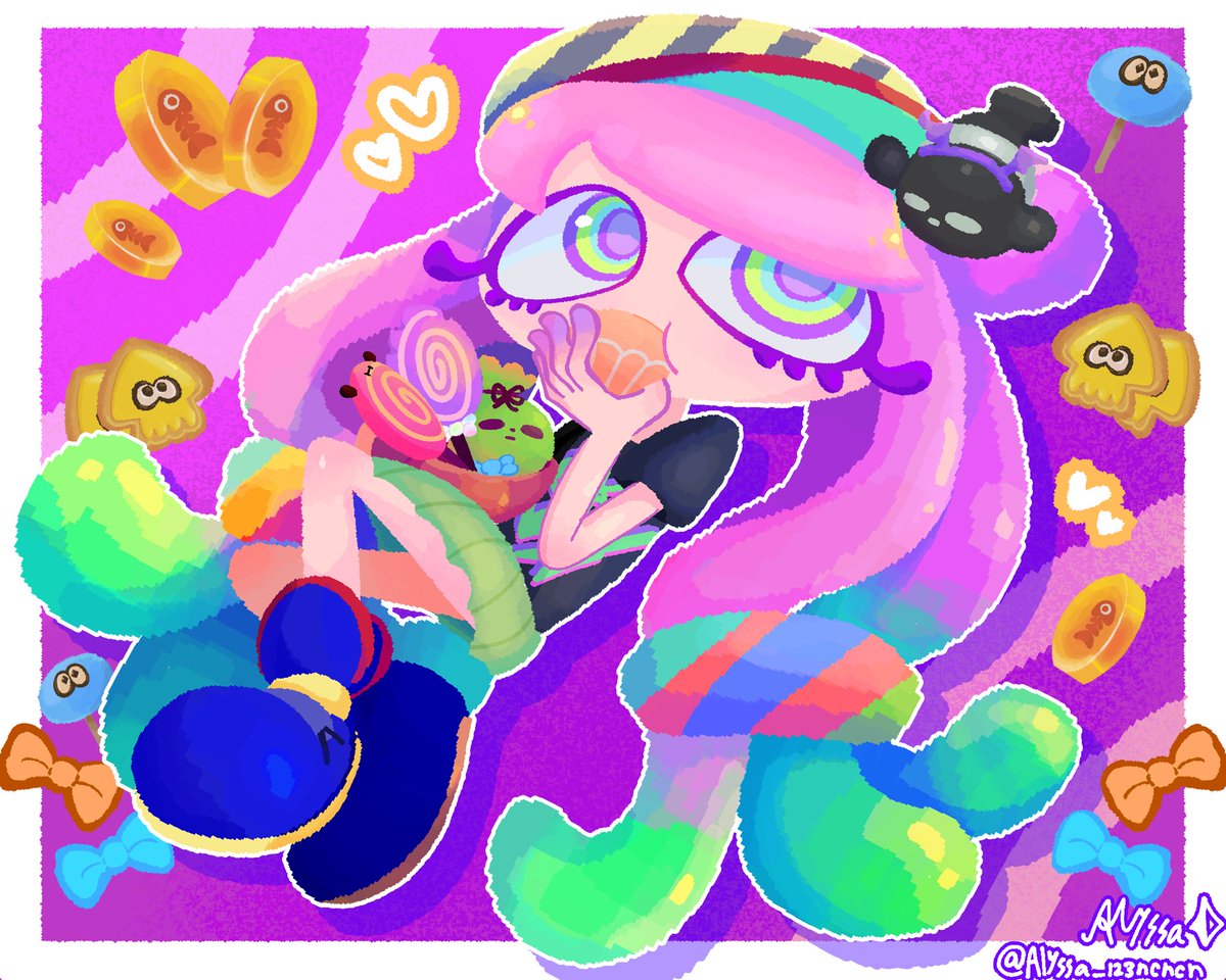 Alyssa_123ncncn's tweet photo. 好喜歡官方畫的萬聖節圖💜✨！（這是仿官方圖畫的
#splatoon #splatoonband  #chirpychips #ABXY https://t.co/WMbOp34mxD