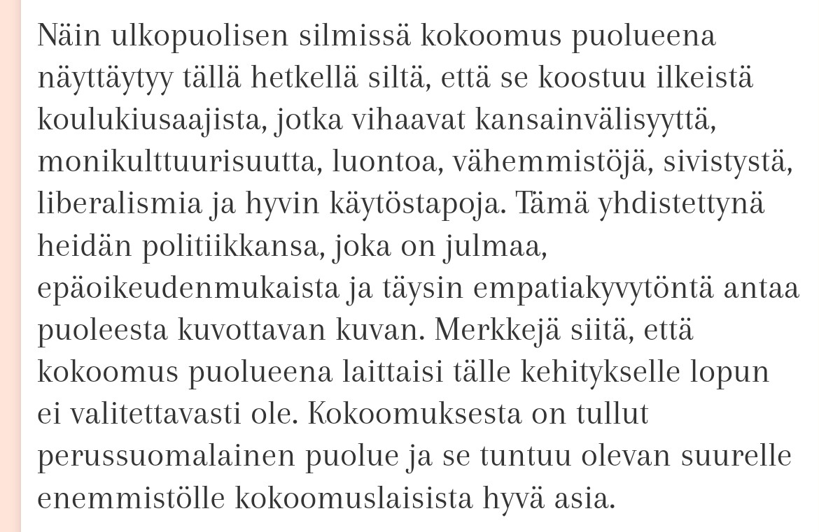 Juurikin näin.

havaintojaparisuhteesta.fi/kokoomuksesta-…