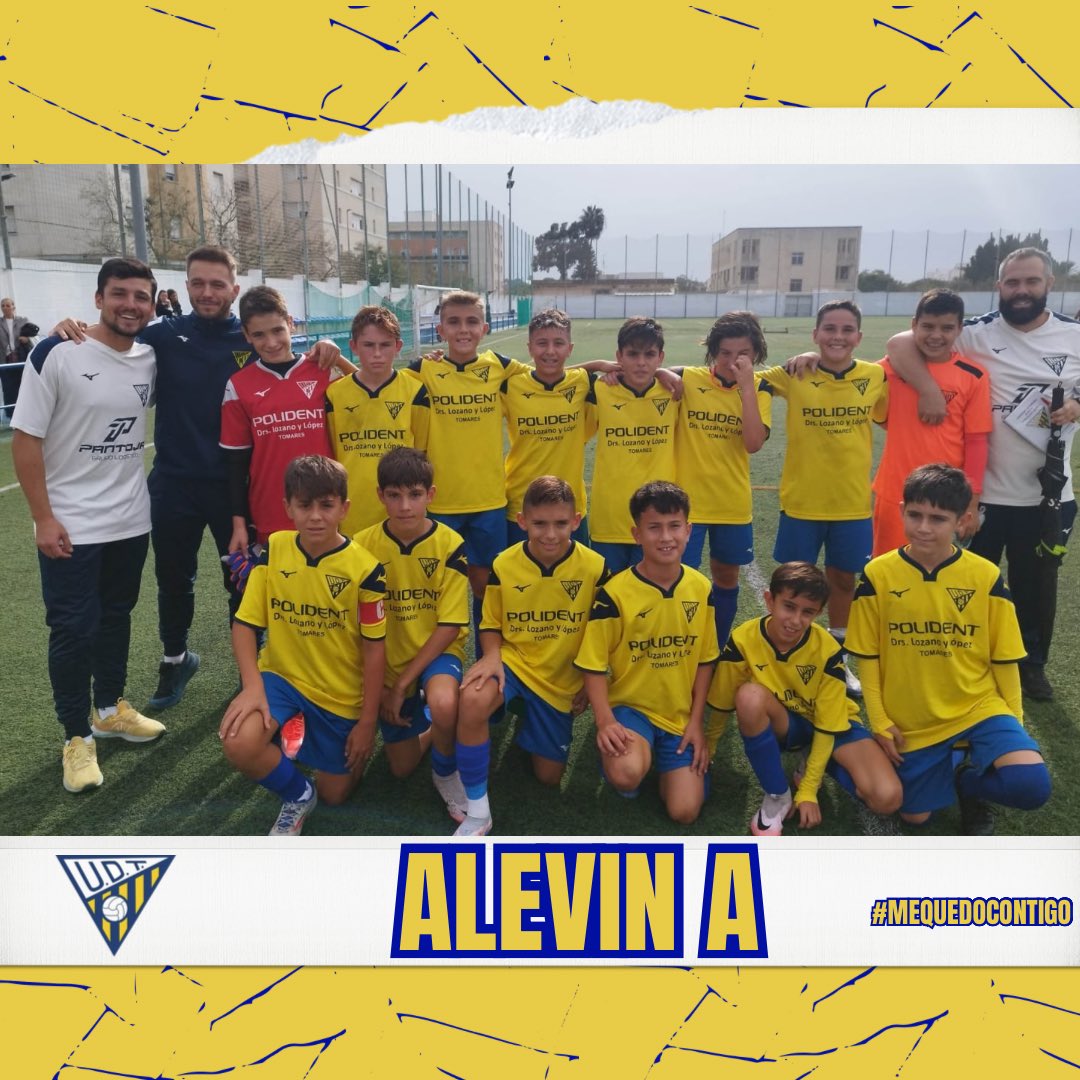 📸 𝐀𝐋𝐄𝐕𝐈𝐍 𝐀

Victoria 2-5 del alevín de Salvi frente al Sancti Petri.💛💙
¡Enhorabuena equipazo!🤝🏼👏🏼

#CanteraUDT #MeQuedoContigo