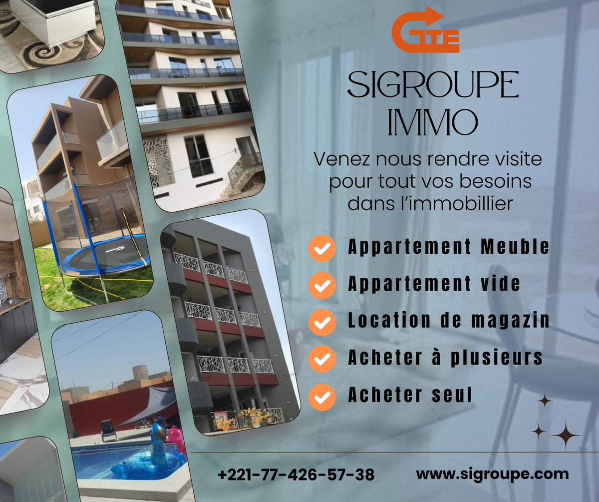 Sigroupeimmo's tweet photo. 🔑 **Découvrez Nos Magnifiques Appartements de Luxe chez Sigroupe** 🔑
Plongez dans le confort et l'élégance de nos résidences prestigieuses, situées dans les meilleurs emplacements pour une expérience de vie incomparable ! https://t.co/U0T8Mr0XZ6