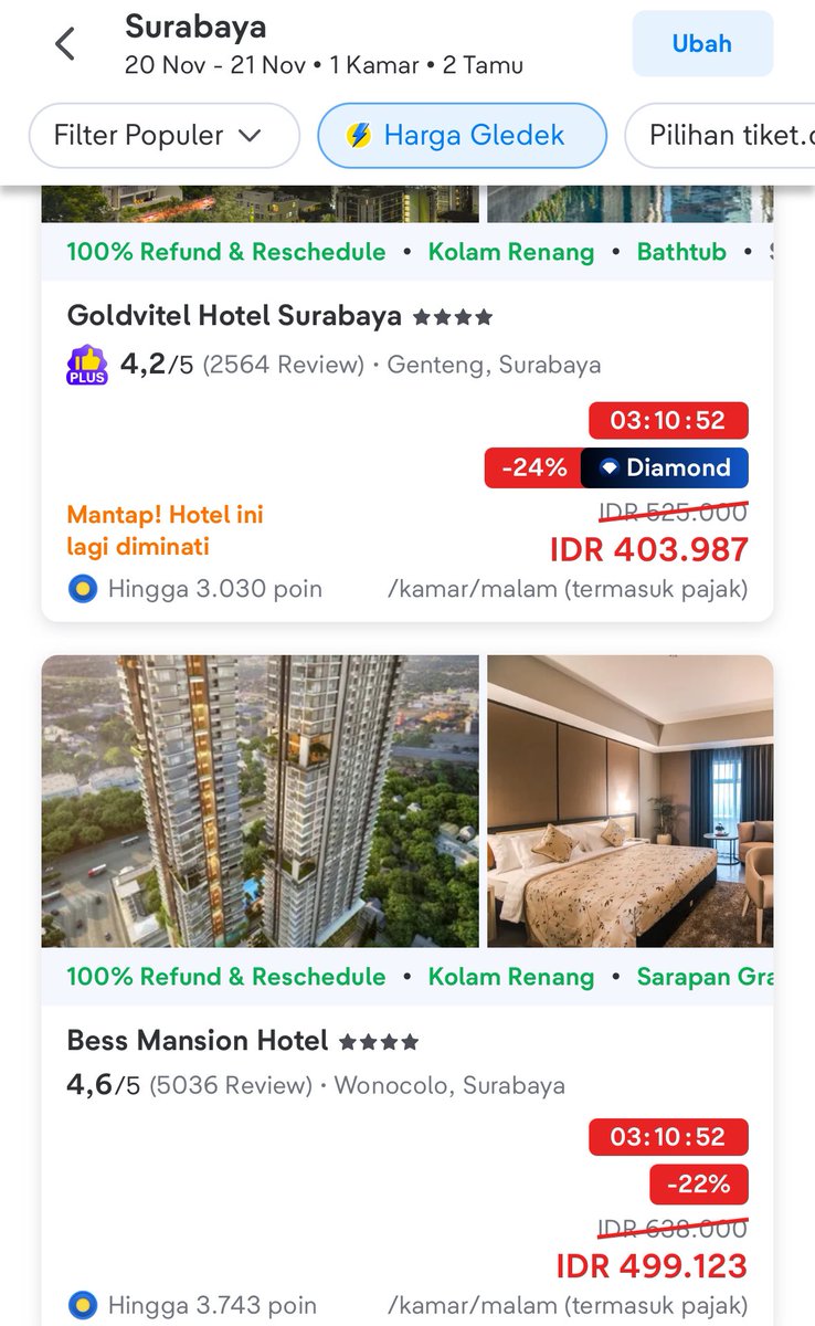 bintisaut's tweet photo. Ak share cara hunt Harga Gledek versiku ya bestie
Di jam 17.00 cari kota tujuan staycationmu - lalu klik filter "Harga Gledek" - book
Promo Gledek @tiket asli murahnya
#OhMyGLEDEK #HargaGledekTergelegar #OnlineTiketWeek 
@sakshidesasi @luunaalfaroo @aryawardw @isllaleee @lweary86 https://t.co/GLO6B1YRxU