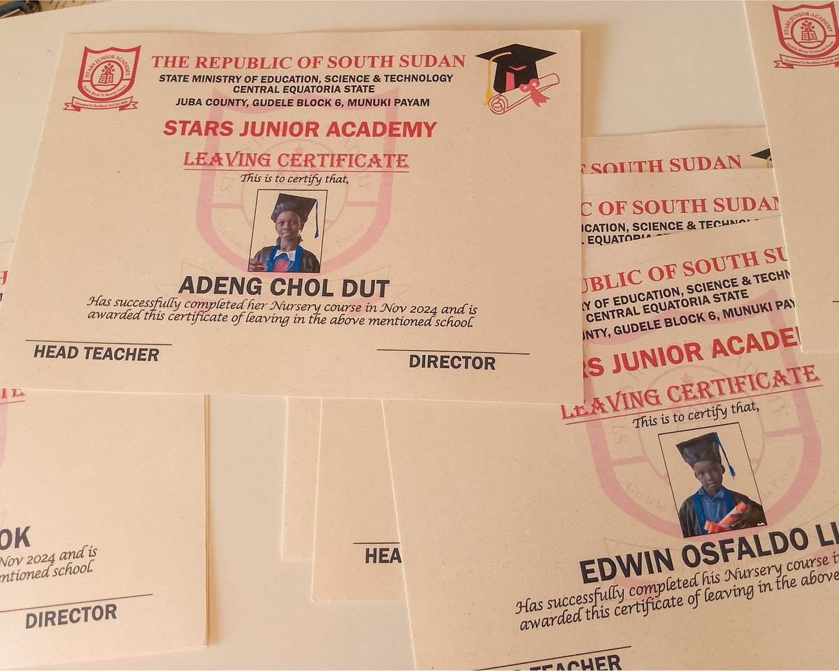 AfterDawnPrint's tweet photo. Thank you Stars Junior Academy for trusting us for your printing services.
Shining Nursery certificates.
For your printings call 0917090000 and get the best

#afterdawnprinters #printing #graphicsdesign #juba #southSudan https://t.co/TgnRdyDBEt