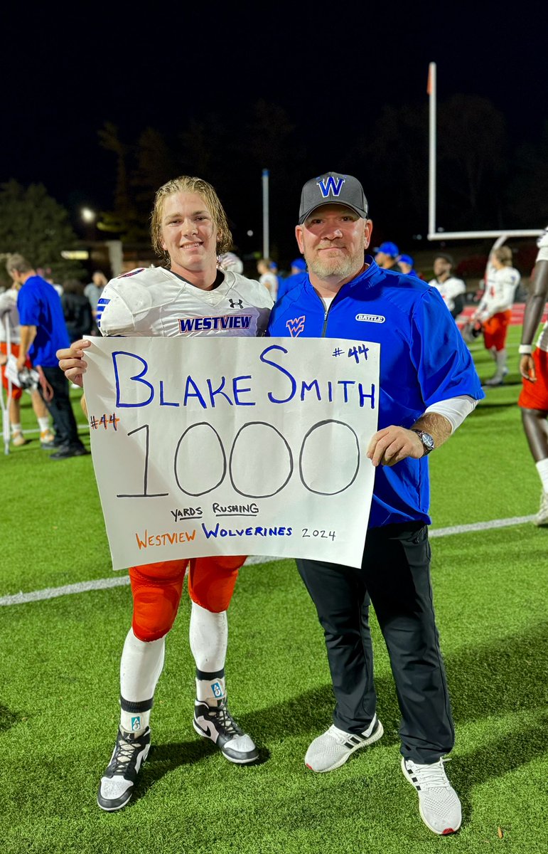 CoachSmith402 (@csmith402) on Twitter photo Proud of you son, way to leave your mark. An unforgettable final season! Proud to be a Wolverine!
Thank you Coaches!
<a href="/OPS_WestviewFB/">Westview Wolverines Football</a>
<a href="/CoachRyanHoden/">Ryan Hoden</a>
<a href="/BlakeSmith_44/">𝙱𝚕𝚊𝚔𝚎 𝚂𝚖𝚒𝚝𝚑 ⁶𓅓</a>
<a href="/OPS_WVAthletics/">Westview Athletics</a> Proud of you son, way to leave your mark. An unforgettable final season! Proud to be a Wolverine!
Thank you Coaches!
<a href="/OPS_WestviewFB/">Westview Wolverines Football</a>
<a href="/CoachRyanHoden/">Ryan Hoden</a>
<a href="/BlakeSmith_44/">𝙱𝚕𝚊𝚔𝚎 𝚂𝚖𝚒𝚝𝚑 ⁶𓅓</a>
<a href="/OPS_WVAthletics/">Westview Athletics</a>