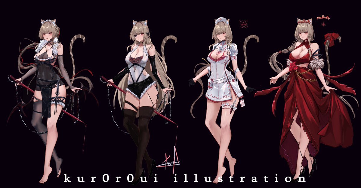 kur0r0ui's tweet image. 😻🐈 （にゃ）
#キャットファンタジー #CatFantasy #猫娘 #シルヴェッティ #キャットファンタジーイラコン新スキン
