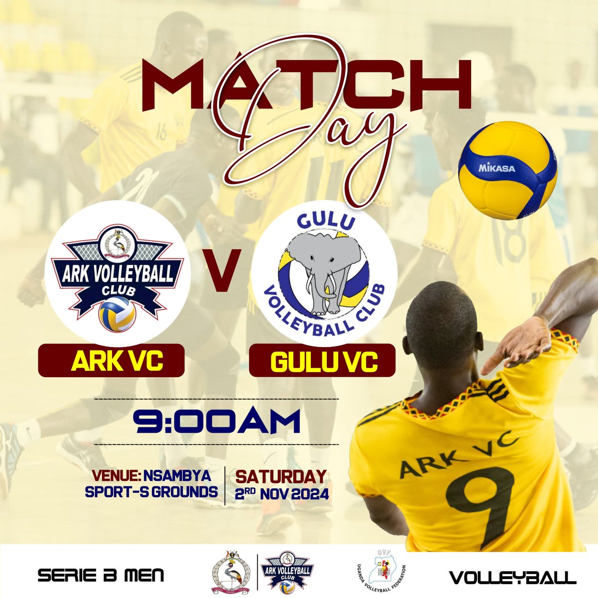 ugprivolleyball's tweet image. #MATCHALERT
This fixture is pushed to 6:00PM today @NsambyaSport_SGround

Come cheer on us as we take on the northern giants 

#prisonsvolleyballclub
#nationalserieBleague