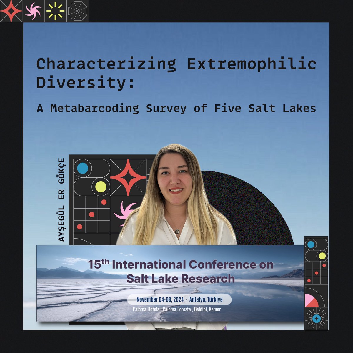 eGLankara's tweet photo. Our researcher Ayşegül will be at "15th International Conference on Salt Lake Research (ICSLR'24)" with her presentation titled “Characterizing Extremophilic Diversity: A Metabarcoding Survey of Five Salt Lakes”!
#saltlakeresearch #eDNAmetabarcoding #ICSLR #ICSLR2024 https://t.co/PhfcwtiHTX