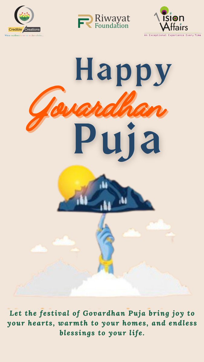 reet_official's tweet photo. Let’s celebrate the spirit of devotion and faith in Lord Krishna, who brings light to our lives and strength to our hearts!! Happy Govardhan Puja🌄💛   
#HappyGovardhanPuja
#FestivalsOfIndia https://t.co/GETH9r8I7X