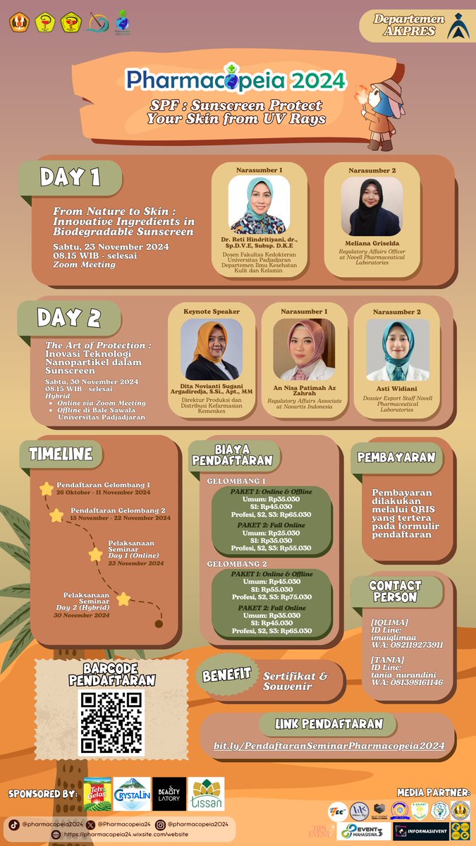 [𝐏𝐄𝐍𝐃𝐀𝐅𝐓𝐀𝐑𝐀𝐍 𝐒𝐄𝐌𝐈𝐍𝐀𝐑 𝐍𝐀𝐒𝐈𝐎𝐍𝐀𝐋 𝐏𝐇𝐀𝐑𝐌𝐀𝐂𝐎𝐏𝐄𝐈𝐀 𝟐𝟎𝟐𝟒]
 
Nantikan informasi menarik lainnya pada laman sosial media kami 🫧
✾ Instagram: @pharmacopeia2024
✾ Twitter: pharmacopeia24
✾ TikTok: pharmacopeia2024