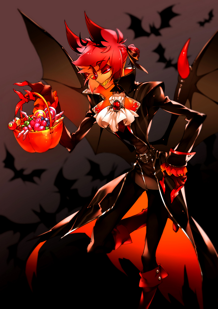 rib_roast_a5's tweet photo. Happy Halloween🎃（ど遅刻）
かねてよりアラスターに黒い服を着てほしい願望があるので吸血鬼コスアラスター🧛‍♂️
もう11月ですけど… https://t.co/t6mETnoRMr