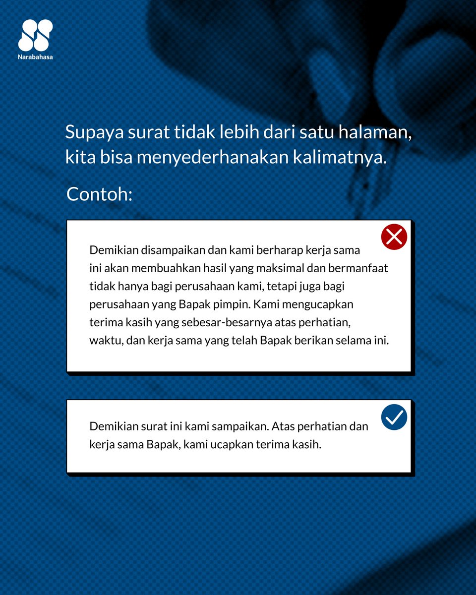 narabahasa's tweet photo. Kalau mau menulis yang berlembar-lembar, Kerabat Nara bisa membuat surat cinta saja. 😁
#surat #kalimat #larasdinas #tatabahasa #narabahasa https://t.co/Qnc8sHQGkG