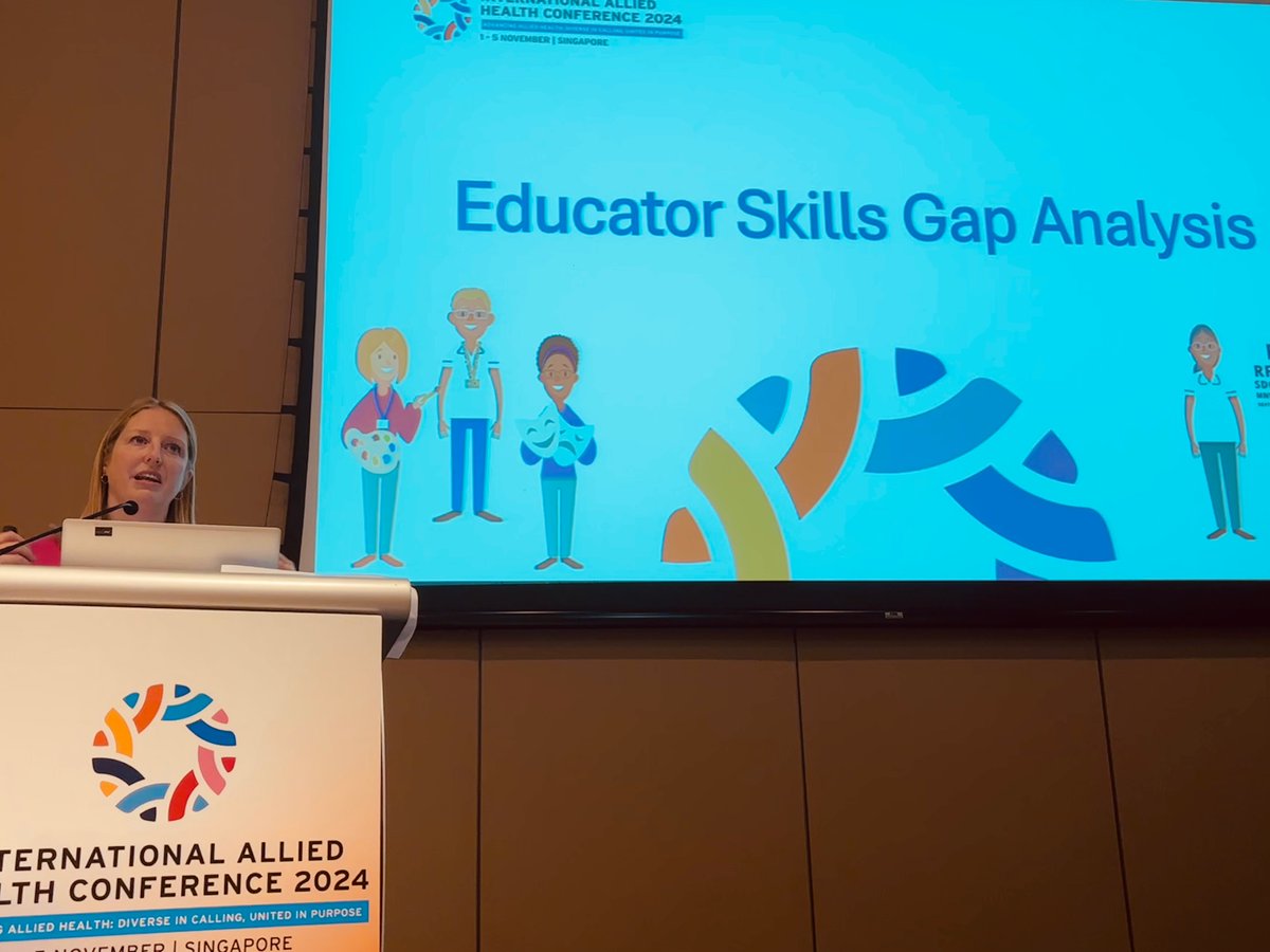 Presenting the fantastic work of <a href="/EMelkuhn/">AHP_Ellie</a>. Fascinating to hear from international colleagues the similar challenges they have faced with their AHP educator workforce. #IAHC2024