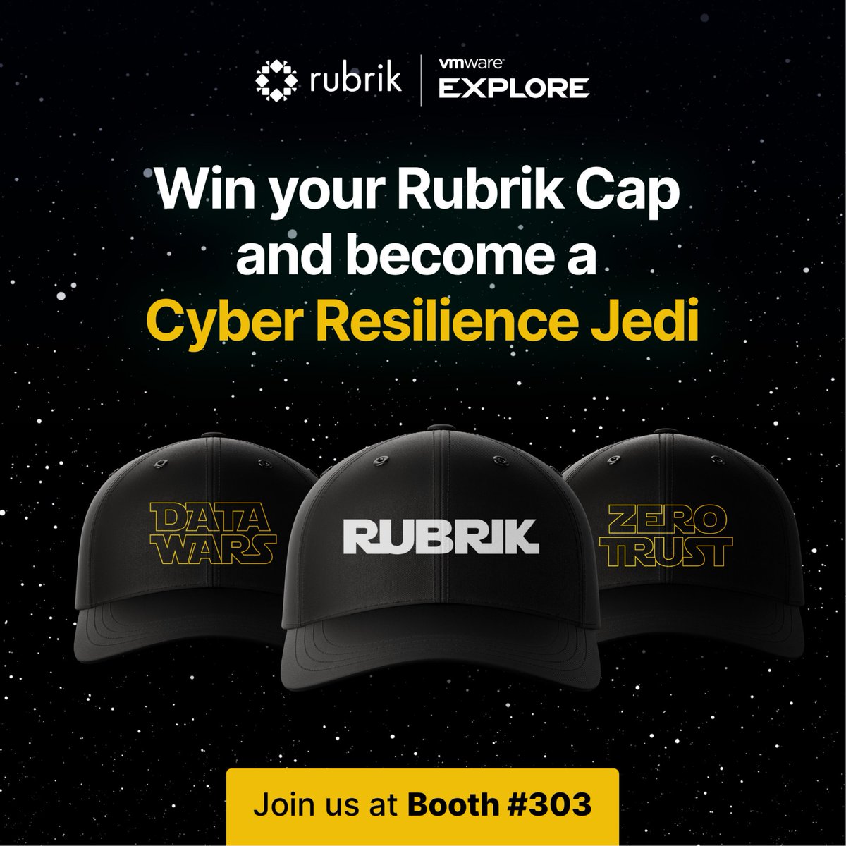 edi1979's tweet photo. Ready to become a #CyberResilienceJedi? Join @RubrikInc at #VMwareExplore to find out how you can prepare and recover from disruptive cyber incidents…and win one of these awesome hats! See you at booth #303 👉 https://t.co/ecelNijtPS https://t.co/AY2nPwkmAo